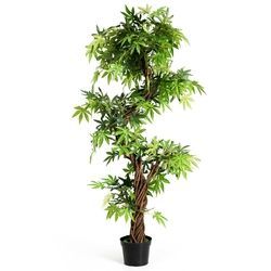 5-Feet Artificial Keel Red VineGreen Leaves Bonsai