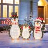 Light up Penguins Christmas Decorations with 194 LED Lights and Zip Ties