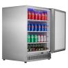 VEVOR 24 inch Indoor/Outdoor Beverage Refrigerator, 185QT Undercounter or Freestanding Beverage Fridge, 175 Cans Built-in Beer Fridge with Stainless S