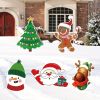 5PCS Christmas Decorations Yard Signs Santa Claus Reindeer Snowman Xmas Signs Outdoor for Christmas Outdoor Holiday Garden Yard Lawn Decor