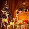 5ft 3-Piece Lighted Christmas Deer Family Set, Large Outdoor Yard Reindeer Holiday Decoration,Lighted Deer Set for Indoor Decor