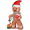 7.9 FT Lighted Christmas Inflatable Decoration, Inflatable Gingerbread Man Outdoor Decoration, Funny Blow Up Yard Decorations with Built-in LED Lights