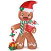 7.9 FT Lighted Christmas Inflatable Decoration, Inflatable Gingerbread Man Outdoor Decoration, Funny Blow Up Yard Decorations with Built-in LED Lights