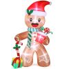 7.9 FT Lighted Christmas Inflatable Decoration, Inflatable Gingerbread Man Outdoor Decoration, Funny Blow Up Yard Decorations with Built-in LED Lights