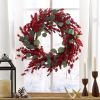 29" Artificial Christmas Wreath with Eucalyptus & Berries,Decorations for Everyday Farmhouse Window Outdoor/Indoor