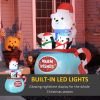 Outsunny 5ft Christmas Inflatables Outdoor Decorations Blessed Polar Bear and Penguins in the Cup, Blow-Up LED Yard Christmas Decor for Garden, Lawn,