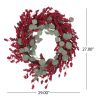 29" Artificial Christmas Wreath with Eucalyptus & Berries,Decorations for Everyday Farmhouse Window Outdoor/Indoor