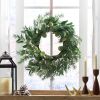 25.5 inch Eucalyptus Leaves Wreath for Front Door, Large Artificial Wreaths for All Seasons, Spring, Summer, Fall, Winter, Farmhouse Outside Holiday D