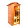 Outdoor Khaya wood one person far infrared sauna room