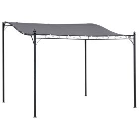 Outsunny 10' x 10' Steel Outdoor Pergola Gazebo, Patio Canopy with Weather-Resistant Fabric and Drainage Holes for Backyard Pool Deck Garden, Gray