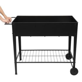 Mobile Metal Raised Garden Bed Cart with Legs