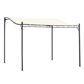 Outsunny 10' x 10' Steel Outdoor Pergola Gazebo, Patio Canopy with Weather-Resistant Fabric and Drainage Holes for Backyard Pool Deck Garden