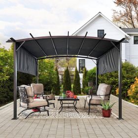 12 x 9 Ft Outdoor Pergola Patio Gazebo,Retractable Shade Canopy,Steel Frame Grape Gazebo,Sun shelter Pergola for Gardens,Terraces  Backyard