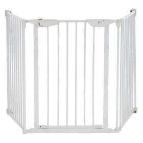 3 Pieces 179.2*74.8*2cm Foldable Fireplace Fence White