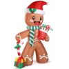 7.9 FT Lighted Christmas Inflatable Decoration, Inflatable Gingerbread Man Outdoor Decoration, Funny Blow Up Yard Decorations with Built-in LED Lights