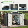 Outdoor Storage Shed 10x10 FT, Utility Metal Tool Storage with Lockable Doors and Updated Frame Structure, Large Metal Garden Shed for Backyard, Patio