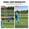 VEVOR Soccer Rebound Trainer, 8x6FT Iron Soccer Training Equipment, Sports Football Rebounder Wall with Double-Sided Rebounding Net & Goal, Perfect fo