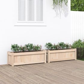 Garden Planters 2 pcs Solid Wood Pine