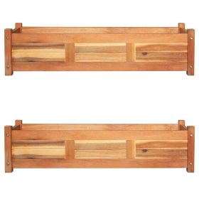 Garden Raised Beds 2 pcs Acacia Wood 39.4"x11.8"x9.8"