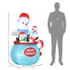 Outsunny 5ft Christmas Inflatables Outdoor Decorations Blessed Polar Bear and Penguins in the Cup, Blow-Up LED Yard Christmas Decor for Garden, Lawn,