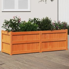 Garden Planter Wax Brown 59.1"x19.7"x19.7" Solid Wood Pine