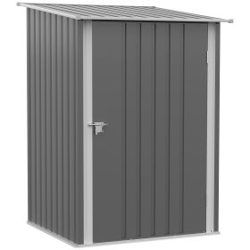 Outsunny 3.3' x 3.4' Outdoor Storage Shed, Galvanized Metal Utility Garden Tool House, 2 Vents and Lockable Door for Backyard, Bike, Patio, Garage