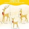 5ft 3-Piece Lighted Christmas Deer Family Set, Large Outdoor Yard Reindeer Holiday Decoration,Lighted Deer Set for Indoor Decor