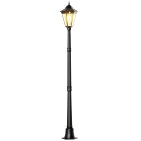 Outsunny 77" Solar Lamp Post Light, Waterproof Aluminum Outdoor Vintage Street Lamp, Motion Activated Sensor PIR, Adjustable Brightness, for Garden