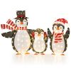 Light up Penguins Christmas Decorations with 194 LED Lights and Zip Ties