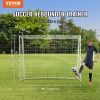 VEVOR Soccer Rebound Trainer, 8x6FT Iron Soccer Training Equipment, Sports Football Rebounder Wall with Double-Sided Rebounding Net & Goal, Perfect fo