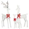 3 Packs Large Lighted Christmas Deer Family Set with Bows Warm White Deer 210 LED Lighted Reindeers Yard Lights, Outdoor Holiday Yard Decorations Xmas