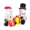 5 Feet 2 Cute Blow-up Snowman Christmas Inflatables with Gift Boxes