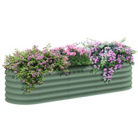 Outsunny 6.5' x 2' x 1.4' Galvanized Raised Garden Bed Kit, Outdoor Metal Elevated Planter Box with Safety Edging