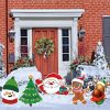 5PCS Christmas Decorations Yard Signs Santa Claus Reindeer Snowman Xmas Signs Outdoor for Christmas Outdoor Holiday Garden Yard Lawn Decor