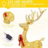 5ft 3-Piece Lighted Christmas Deer Family Set, Large Outdoor Yard Reindeer Holiday Decoration,Lighted Deer Set for Indoor Decor