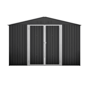 Steel Garden Shed With Double Lockable Door (Color: Black)